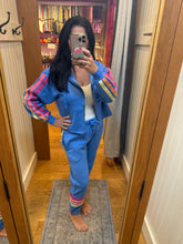 Vintage Havana Seabright Blue W/ Neon StripeTwill Tape Fleece Jogger