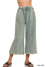 ACID WASH FLEECE PALAZZO SWEATPANTS WITH POCKETS - ASSORTED COLORS