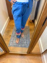 Vintage Havana Seabright Blue W/ Neon StripeTwill Tape Fleece Jogger