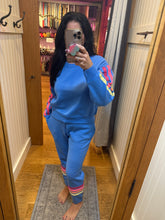 Vintage Havana Seabright Blue W/ Neon StripeTwill Tape Fleece Jogger