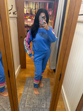 Vintage Havana Seabright Blue W/ Neon StripeTwill Tape Fleece Jogger