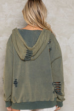 POL Washed Distressed Zip-up Hoodie - Assorted Colors