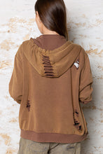 POL Washed Distressed Zip-up Hoodie - Assorted Colors