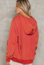 POL Washed Distressed Zip-up Hoodie - Assorted Colors
