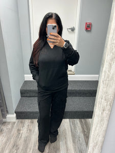 Suzette Brushed Soft Cloud Sweat Shirt - Black or Heather Grey