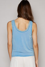POL Round neck sleeveless lace inner solid knit top - Oatmeal or Pacific Blue