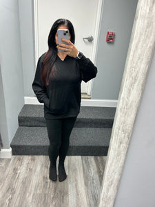 Suzette Brushed Soft Cloud Sweat Shirt - Black or Heather Grey