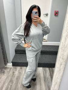 Suzette Brushed Soft Cloud Sweat Shirt - Black or Heather Grey