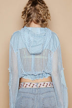 POL Open knit button down pocket hooded shirt top - Assorted Colors