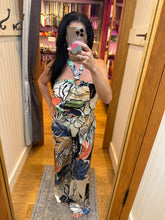 Elan Halter Top W/ Ring - Blue Botanical