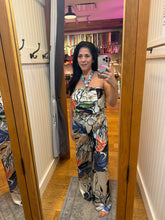 Elan Halter Top W/ Ring - Blue Botanical
