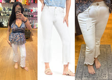 1822 27'' Luxe Demi Boot Jean W/ Sharkbite Hem - White