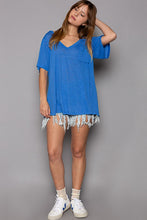 POL V-neck short sleeve chest pocket slub knit tee - Assorted Colors