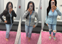Washed Thermal Button Down Top - Assorted Colors