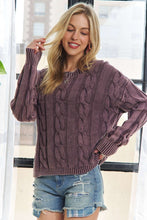 Mineral Washed Cable Knit Sweater Top - Assorted Colors