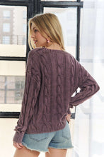 Mineral Washed Cable Knit Sweater Top - Assorted Colors
