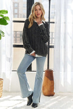 Mineral Washed Cable Knit Sweater Top - Assorted Colors