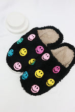 Smiley Face Fuzzy Fleece Soft Slipper - White or Black
