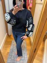 Handmade Granny Square Crochet Sweater - Black