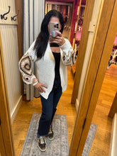 Multi Color Sleeve Crochet Cardigan - Black or Off White
