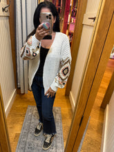 Multi Color Sleeve Crochet Cardigan - Black or Off White