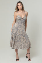 Lurex Threads Twist Front Midi Dress W Open Back