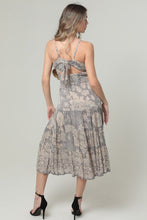 Lurex Threads Twist Front Midi Dress W Open Back