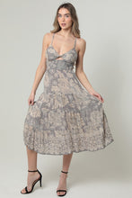 Lurex Threads Twist Front Midi Dress W Open Back