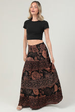 Tiered A Line Maxi Skirt - Black