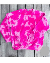 Hand Bleached Heliconia (Hot Pink) Fleece Pullover