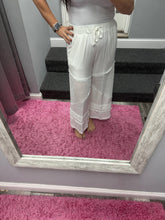 POL Contrast see through elastic waist culottes pants - Black or Ivory