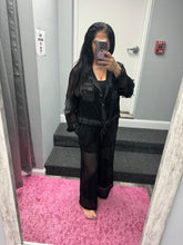 POL Contrast see through elastic waist culottes pants - Black or Ivory