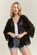 Leaf Pattern Cardigan - Black or White