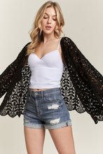 Leaf Pattern Cardigan - Black or White
