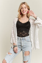 Leaf Pattern Cardigan - Black or White
