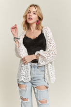 Leaf Pattern Cardigan - Black or White