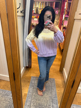 Ombre Waterdye Open Stitch Knitted Pullover - Lemon/Lilac or Blue/Pink