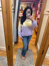 Ombre Waterdye Open Stitch Knitted Pullover - Lemon/Lilac or Blue/Pink