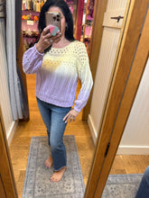 Ombre Waterdye Open Stitch Knitted Pullover - Lemon/Lilac or Blue/Pink