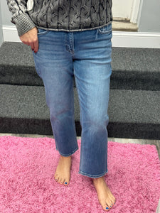 FLYING MONKEY MID RISE CROP STRAIGHT JEANS - STATELY