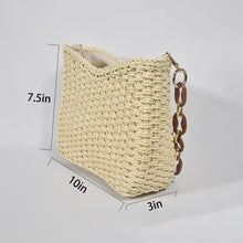 Straw Summer Crossbody Bag With 2 Straps