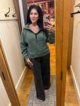 ACID WASHED HALF ZIP FLEECE PULLOVER KANGAROO POCKET - ASSORTED COLORS