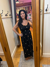 Floral Embroidered Double Gauze Dress - Black