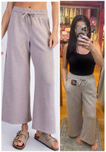 Modal Scuba Cropped Wide Pant - Taupe