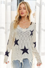 Distressed Star Sweater Top - Navy or Grey