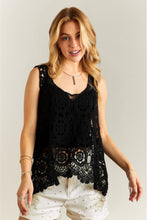 Casual Crochet Tank Top - Black, Beige, Camel