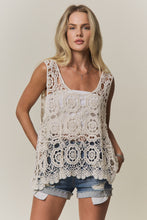 Casual Crochet Tank Top - Black, Beige, Camel