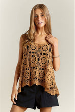 Casual Crochet Tank Top - Black, Beige, Camel