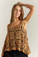 Casual Crochet Tank Top - Black, Beige, Camel