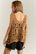 Casual Crochet Tank Top - Black, Beige, Camel